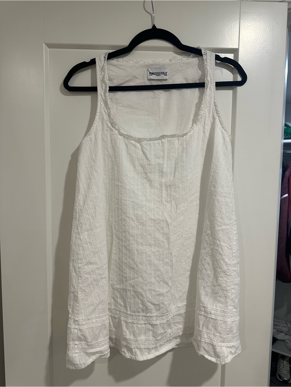 Princess Polly White Textured Sleeveless Tank